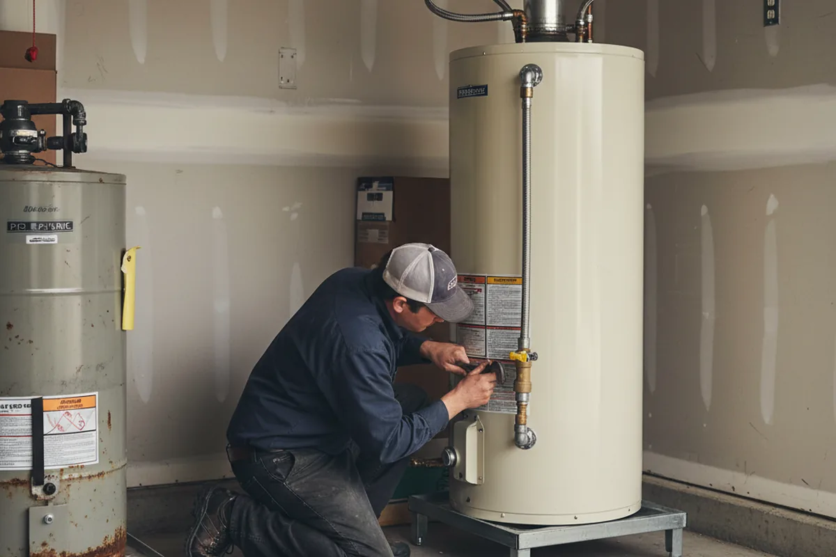 Water heater and shutoff valve replacement in Raven